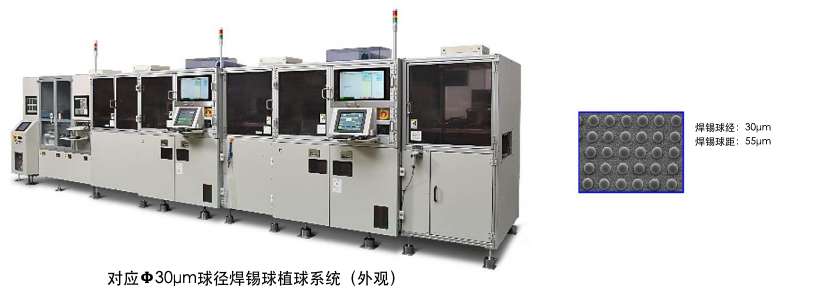 对应Φ30μm球径焊锡球植球系统(应用喷墨技术的助焊剂涂布)